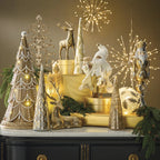 Gilded Guard Finial Nutcrackers, Set of Two