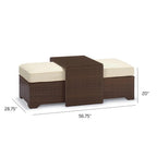 Palermo Coffee Table with Nesting Ottomans in Bronze Wicker