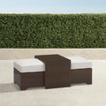 Palermo Coffee Table with Nesting Ottomans in Bronze Wicker