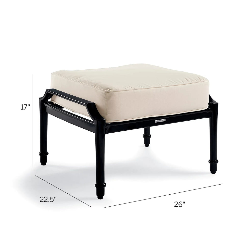Grayson Ottoman with Cushion in Black Aluminum