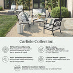 Carlisle Chaise Lounge with Cushions in Onyx Aluminum