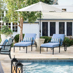 Carlisle Chaise Lounge with Cushions in Onyx Aluminum