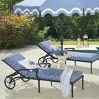 Carlisle Chaise Lounge with Cushions in Onyx Aluminum