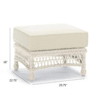 Hampton Ottoman in Ivory Wicker