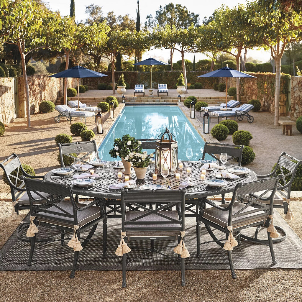Carlisle 9-pc. Oval Dining Set in Slate Aluminum