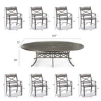 Carlisle 9-pc. Oval Dining Set in Slate Aluminum