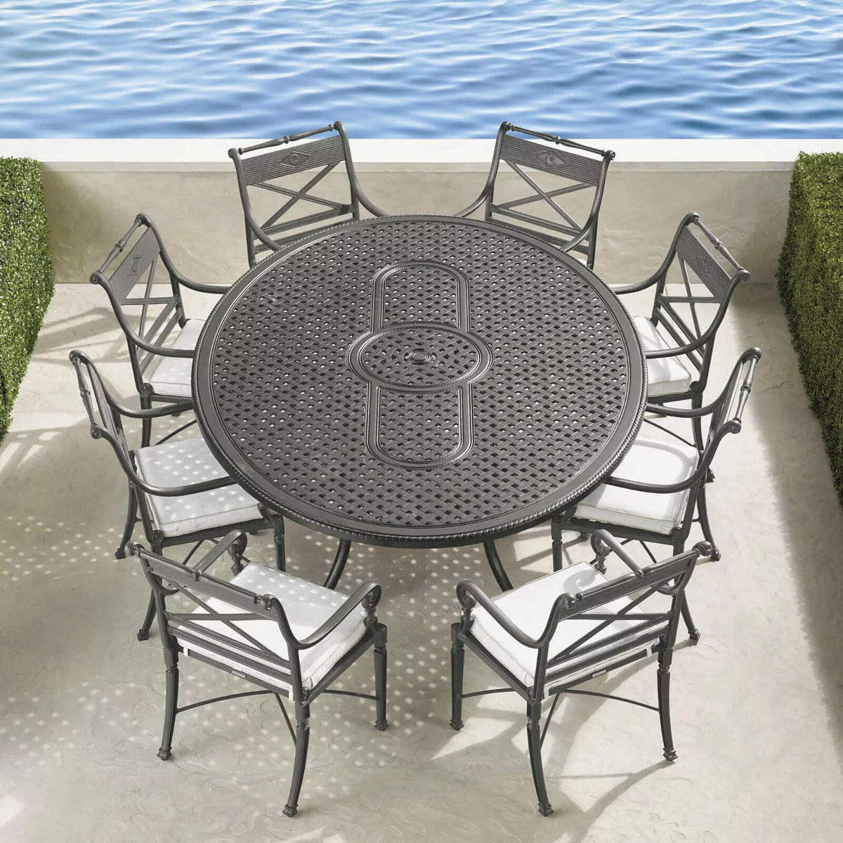 Carlisle 9-pc. Oval Dining Set in Slate Aluminum