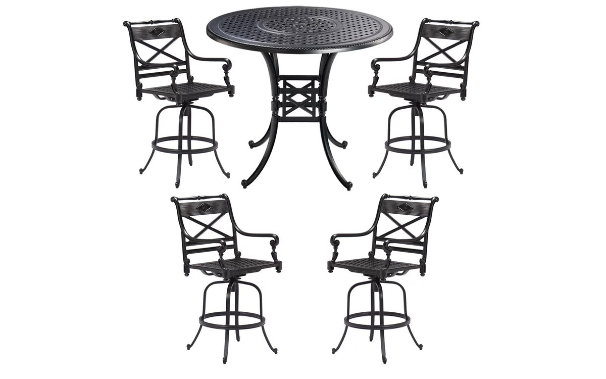 Carlisle 5-pc. High Dining Set in Onyx Aluminum