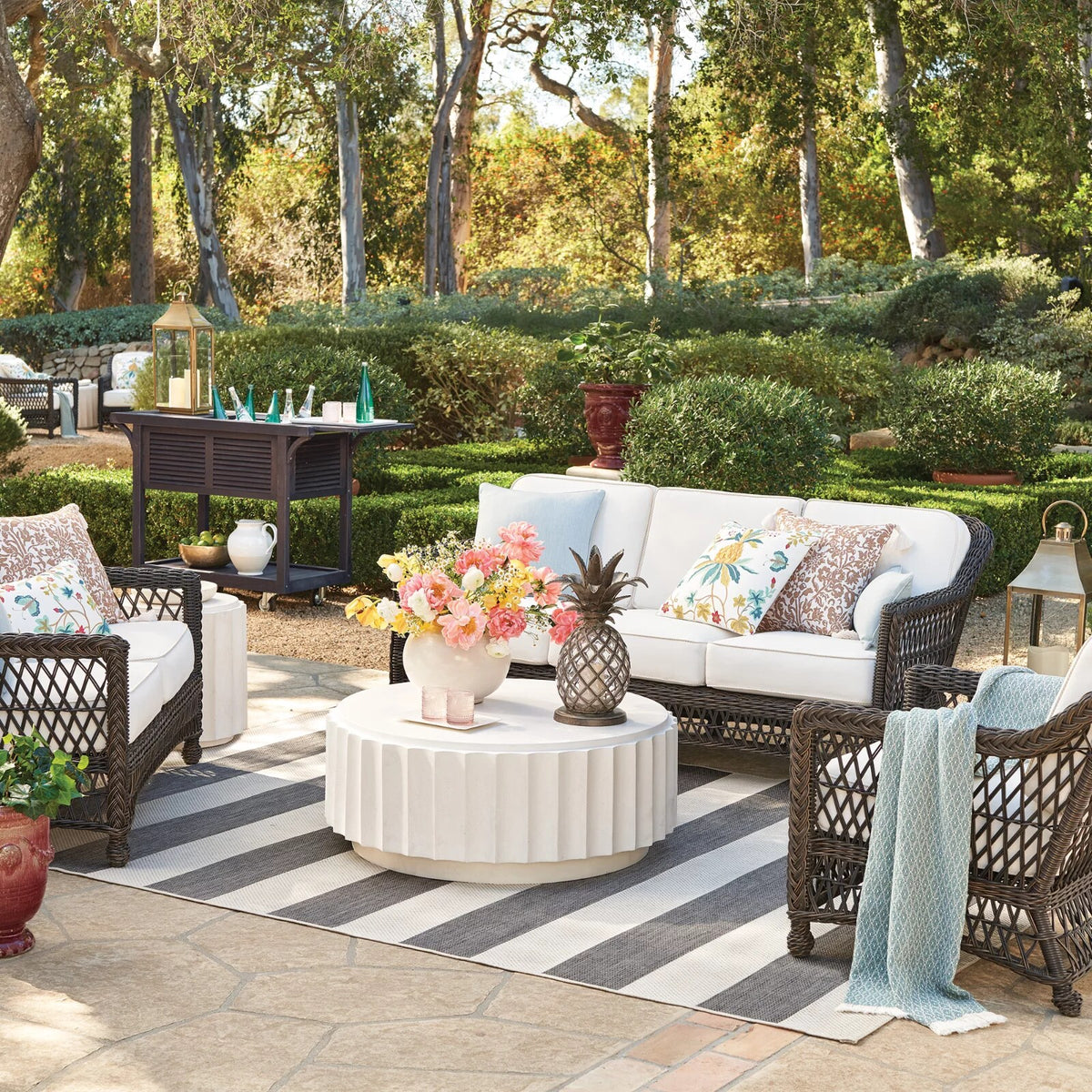 Hampton 3-pc. Sofa Set in Driftwood Wicker