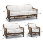 Hampton 3-pc. Sofa Set in Driftwood Wicker